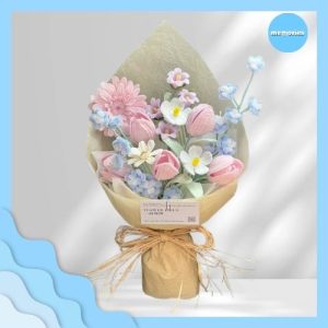 Hoa kẽm nhung mix xanh hồng pastel